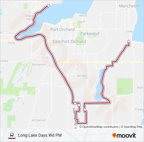 LONG LAKE DAYS WORKER/DRIVER Bus Line Map