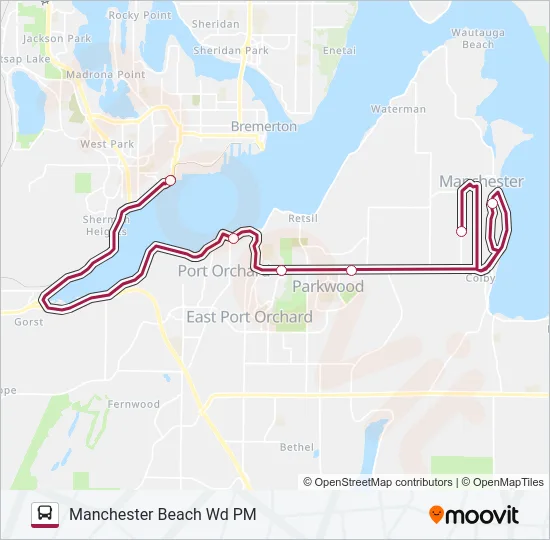 MANCHESTER BEACH WORKER/DRIVER Bus Line Map