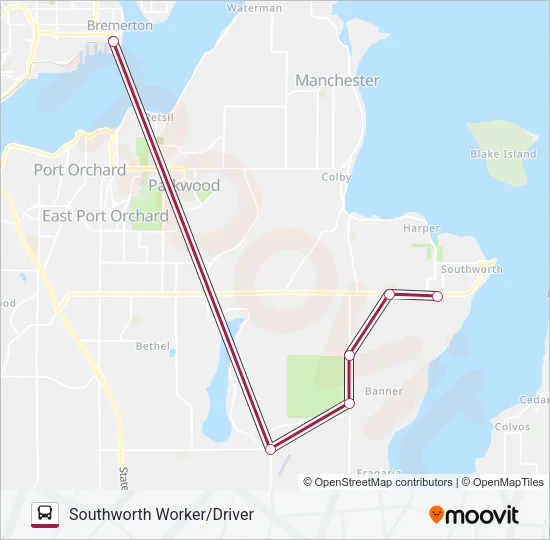 SOUTHWORTH WORKER/DRIVER Bus Line Map