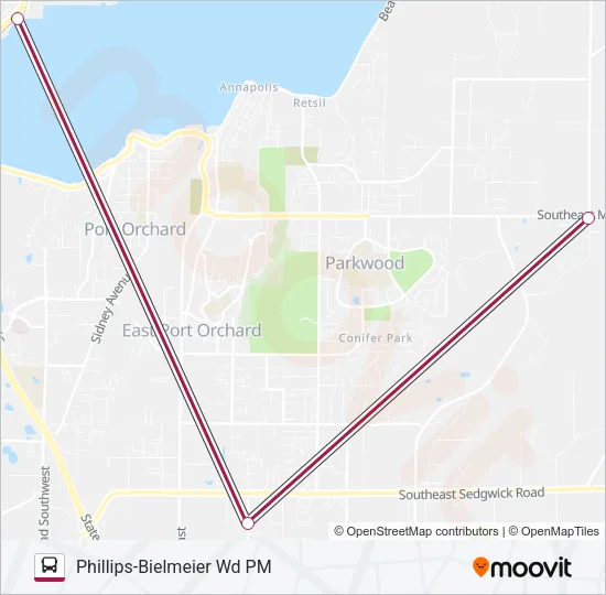 PHILLIPS/BIELMEIER WORKER/DRIVER Bus Line Map
