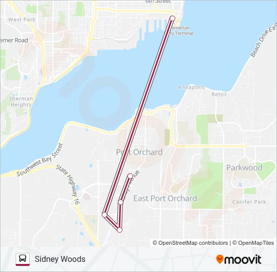 SIDNEY WOODS Bus Line Map