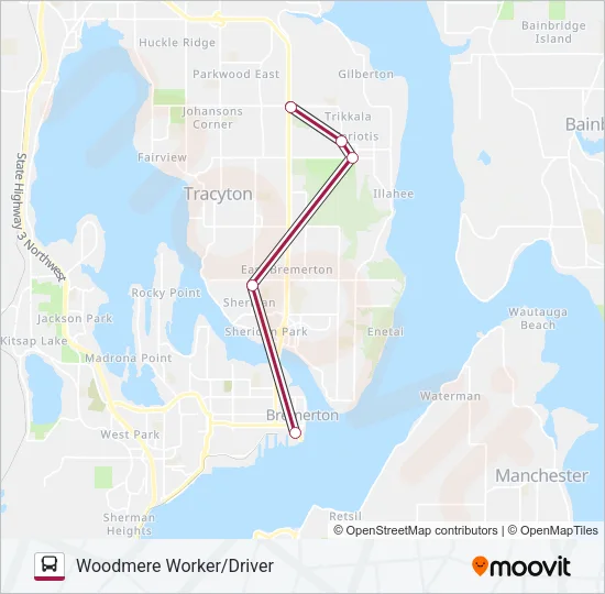 WOODMERE WORKER/DRIVER Bus Line Map