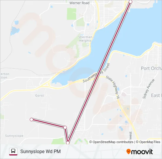 SUNNYSLOPE WORKER/DRIVER Bus Line Map