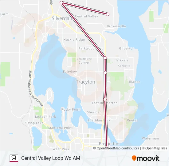 CENTRAL VALLEY LOOP WORKER/DRIVER Bus Line Map