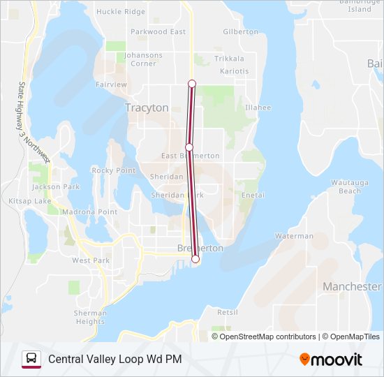 CENTRAL VALLEY LOOP WORKER/DRIVER Bus Line Map
