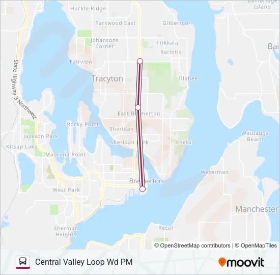 CENTRAL VALLEY LOOP WORKER/DRIVER Bus Line Map