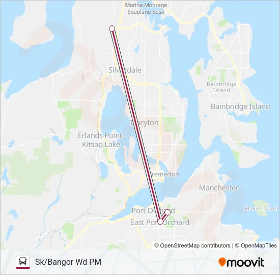 SOUTH KITSAP/BANGOR WORKER/DRIVER Bus Line Map