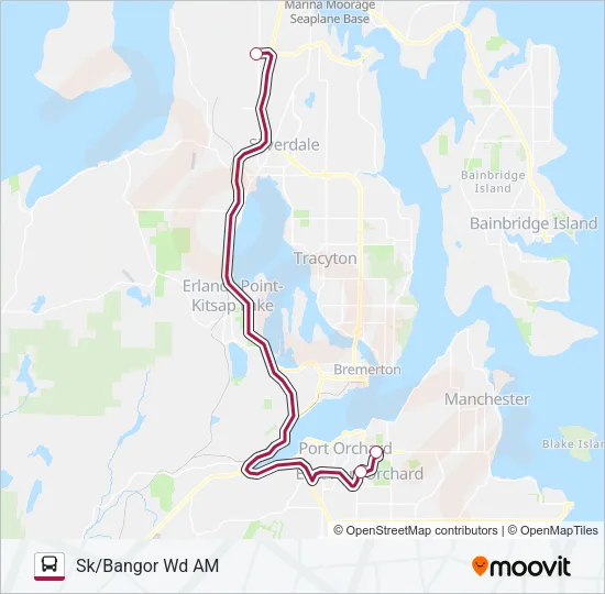 SOUTH KITSAP/BANGOR WORKER/DRIVER Bus Line Map