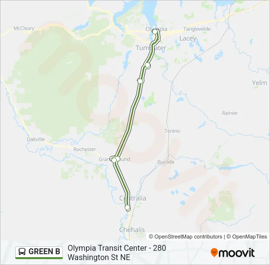 GREEN B Bus Line Map