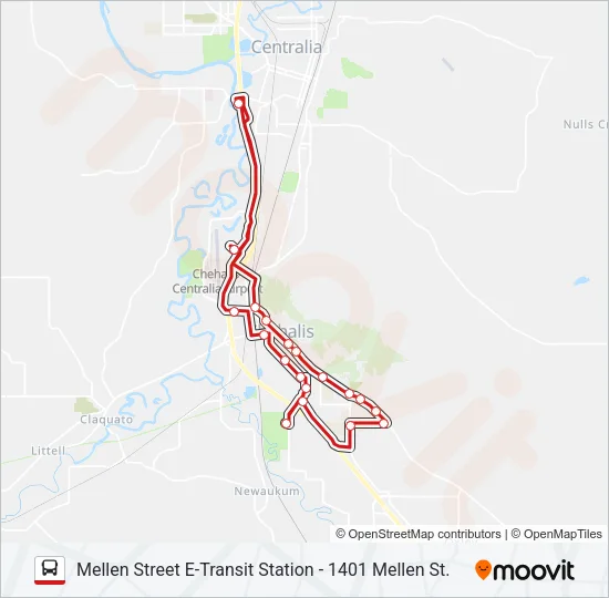 RED WEEKEND Bus Line Map