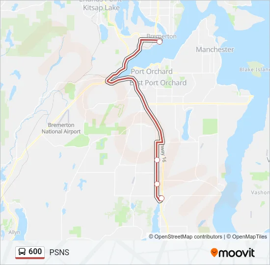 600 Bus Line Map