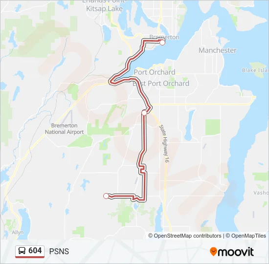 604 Bus Line Map