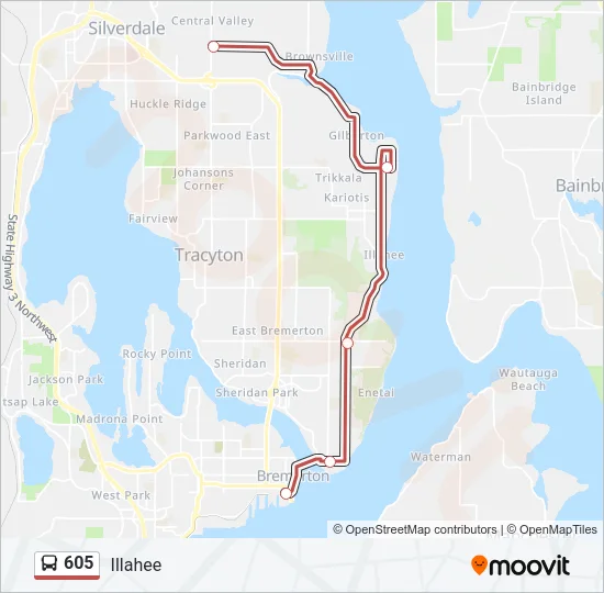 605 Bus Line Map