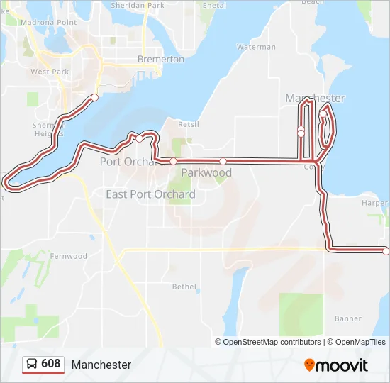 608 Bus Line Map