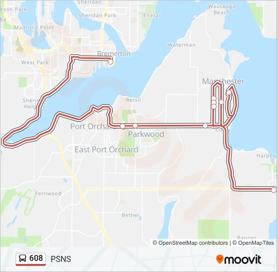 608 Bus Line Map