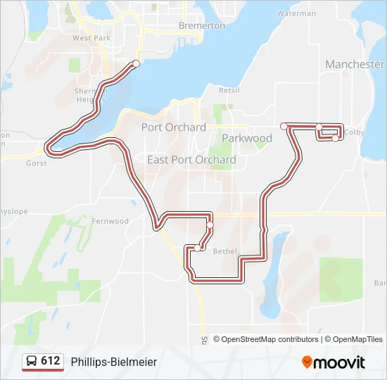 612 Bus Line Map
