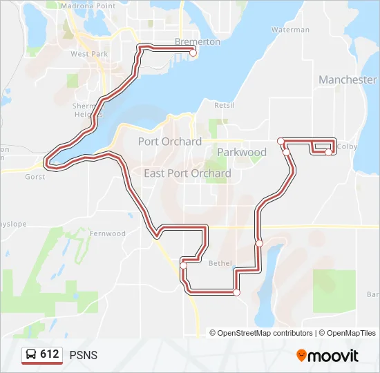 612 Bus Line Map