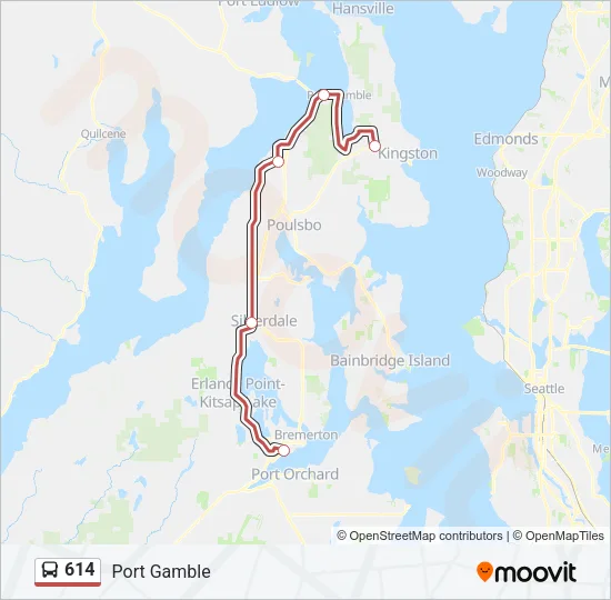 614 Bus Line Map
