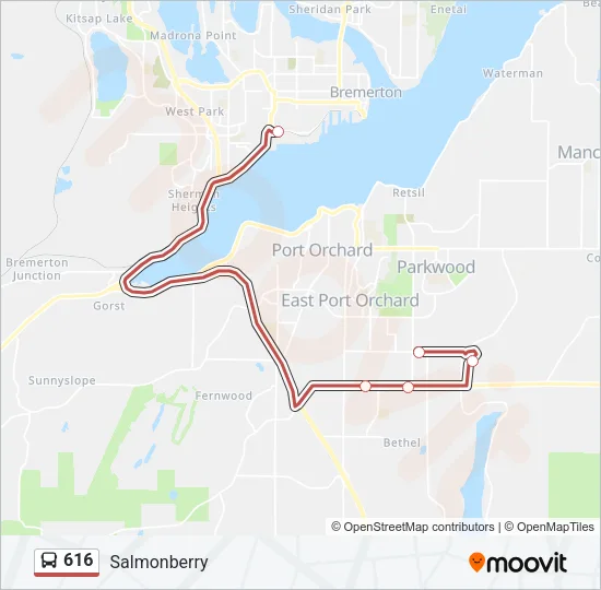 616 Bus Line Map