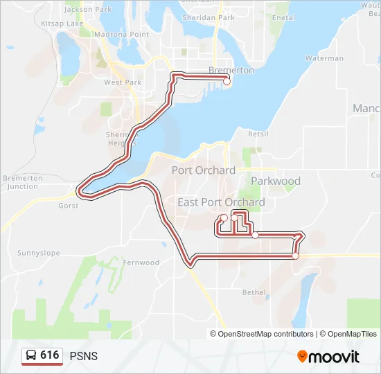 616 Bus Line Map