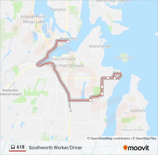 618 Bus Line Map