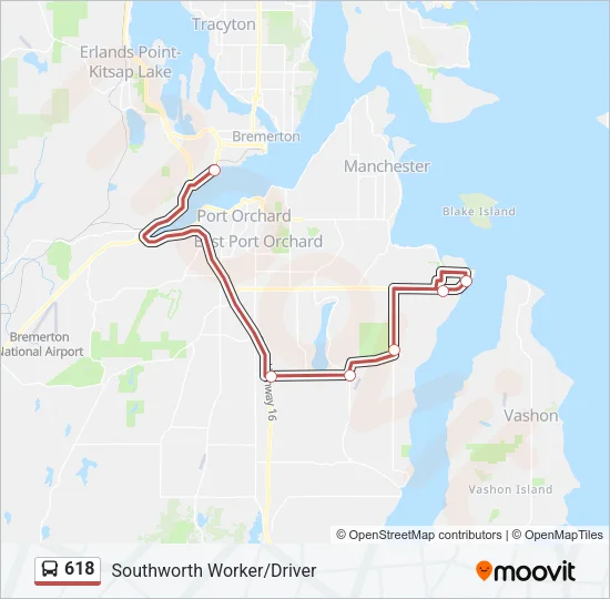 618 Bus Line Map