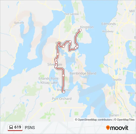619 Bus Line Map