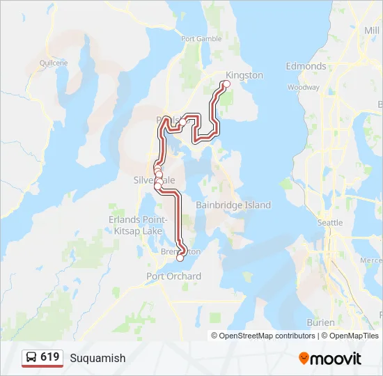 619 Bus Line Map