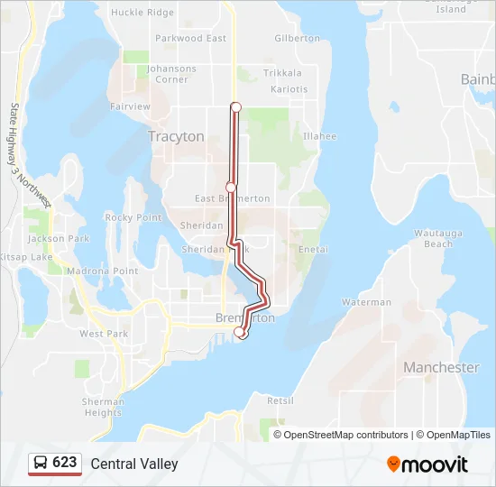 623 Bus Line Map