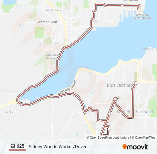 625 Bus Line Map