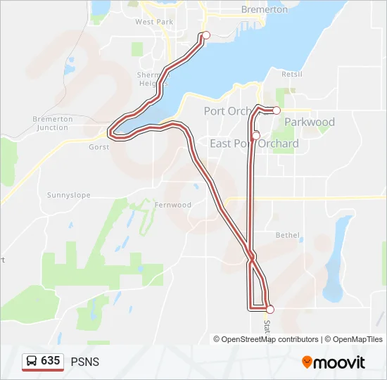 635 Bus Line Map