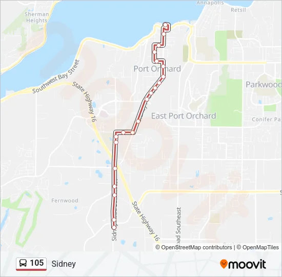 105 Bus Line Map