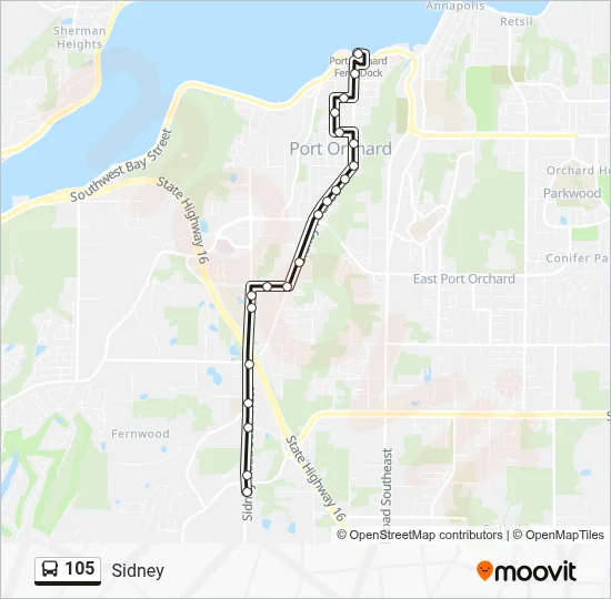 105 Route: Schedules, Stops & Maps - Port Orchard Ferry (Updated)