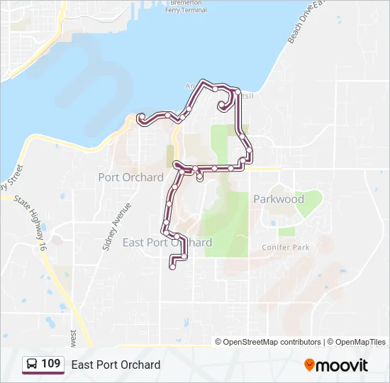 109 Bus Line Map
