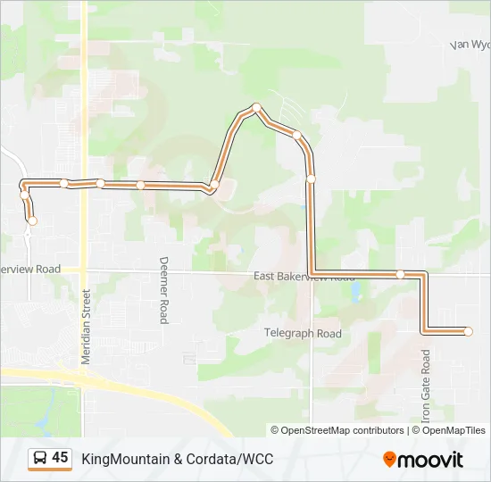 45 Bus Line Map
