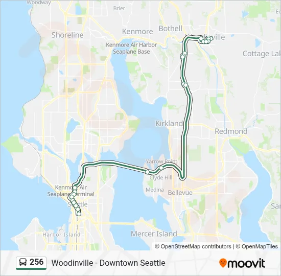256 Route: Schedules, Stops & Maps - Woodinville Park & Ride South Lake ...