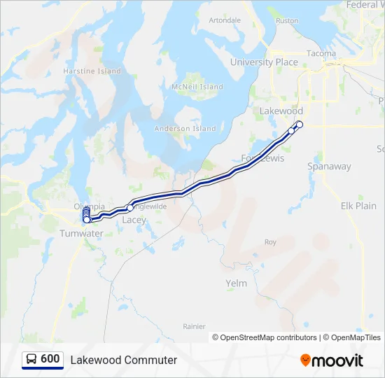 Mapa de 600 de autobús