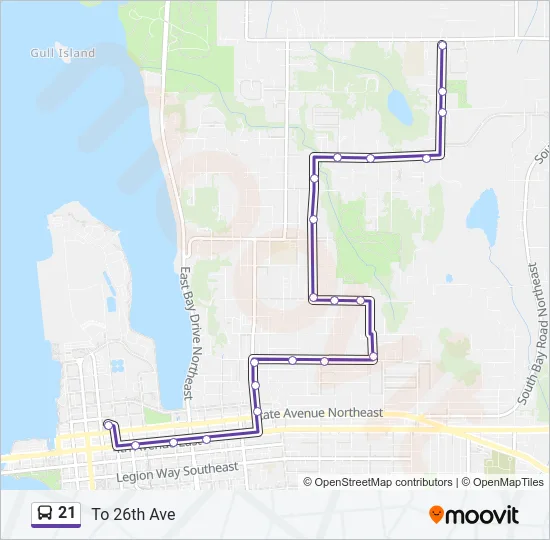 21 Bus Line Map