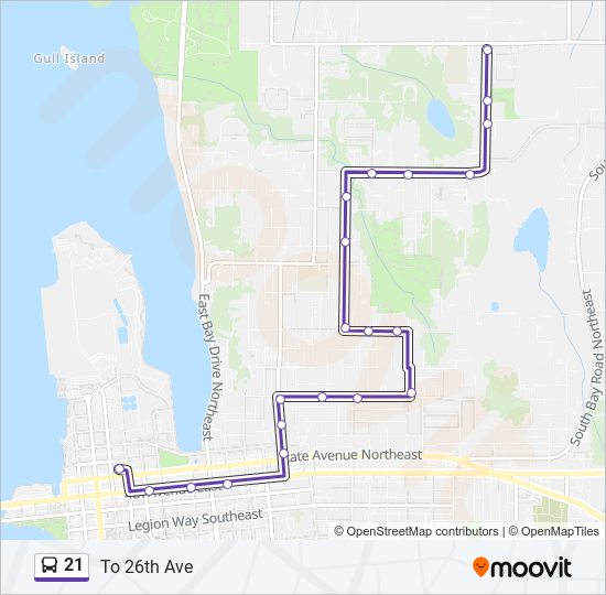 21 bus Line Map