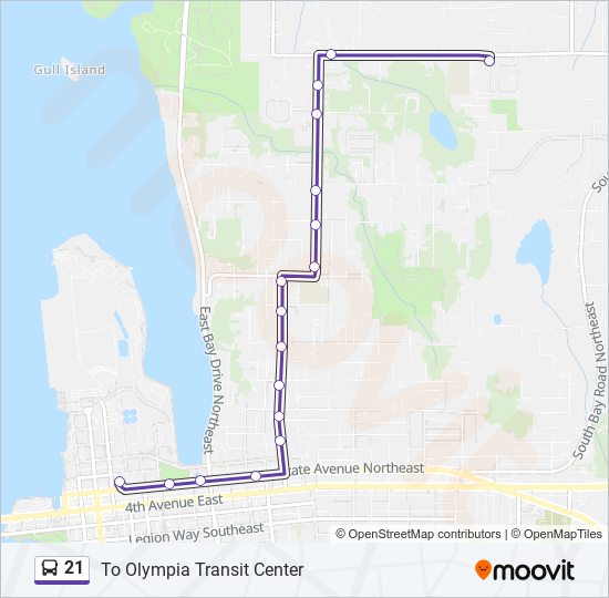 21 bus Line Map