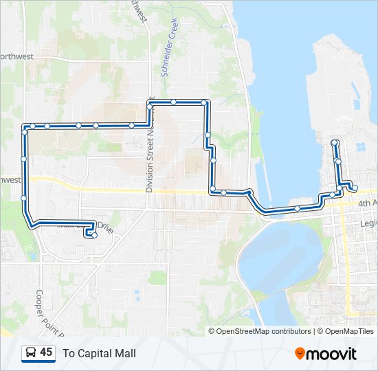 Mapa de 45 de autobús