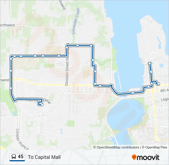 45 Bus Line Map