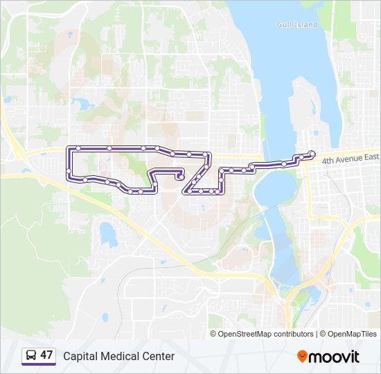 47 bus Line Map