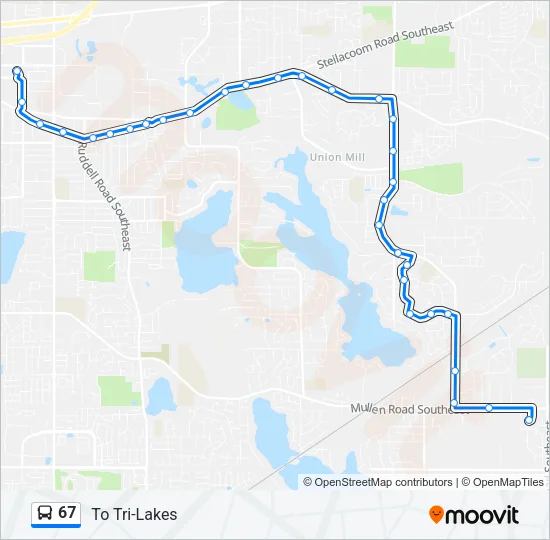 67 Bus Line Map