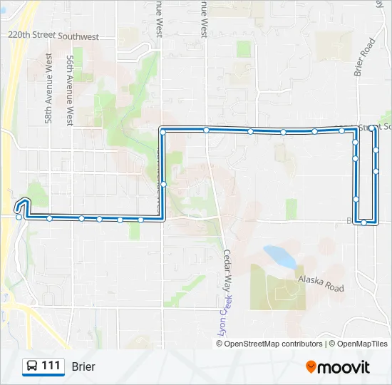 111 Bus Line Map