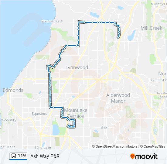 119 bus Line Map