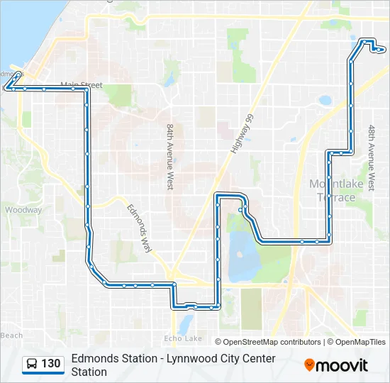 130 Bus Line Map