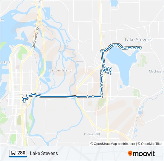280 bus Line Map