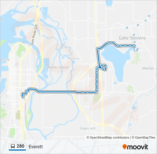 280 Bus Line Map