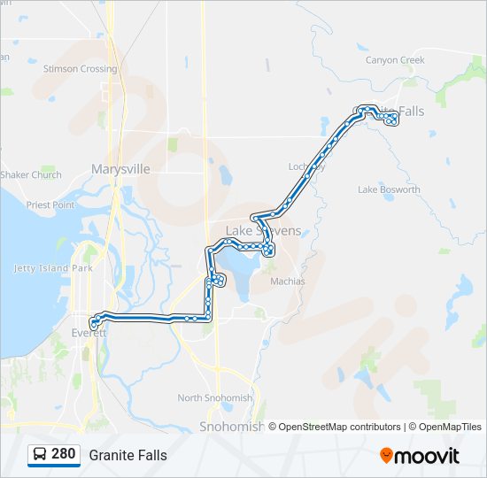 280 Bus Line Map